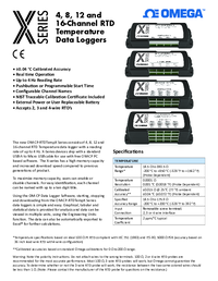 Thumbnail of document Data Sheet - OM-CP X-Series - Multi Channel RTD Temperature Loggers
